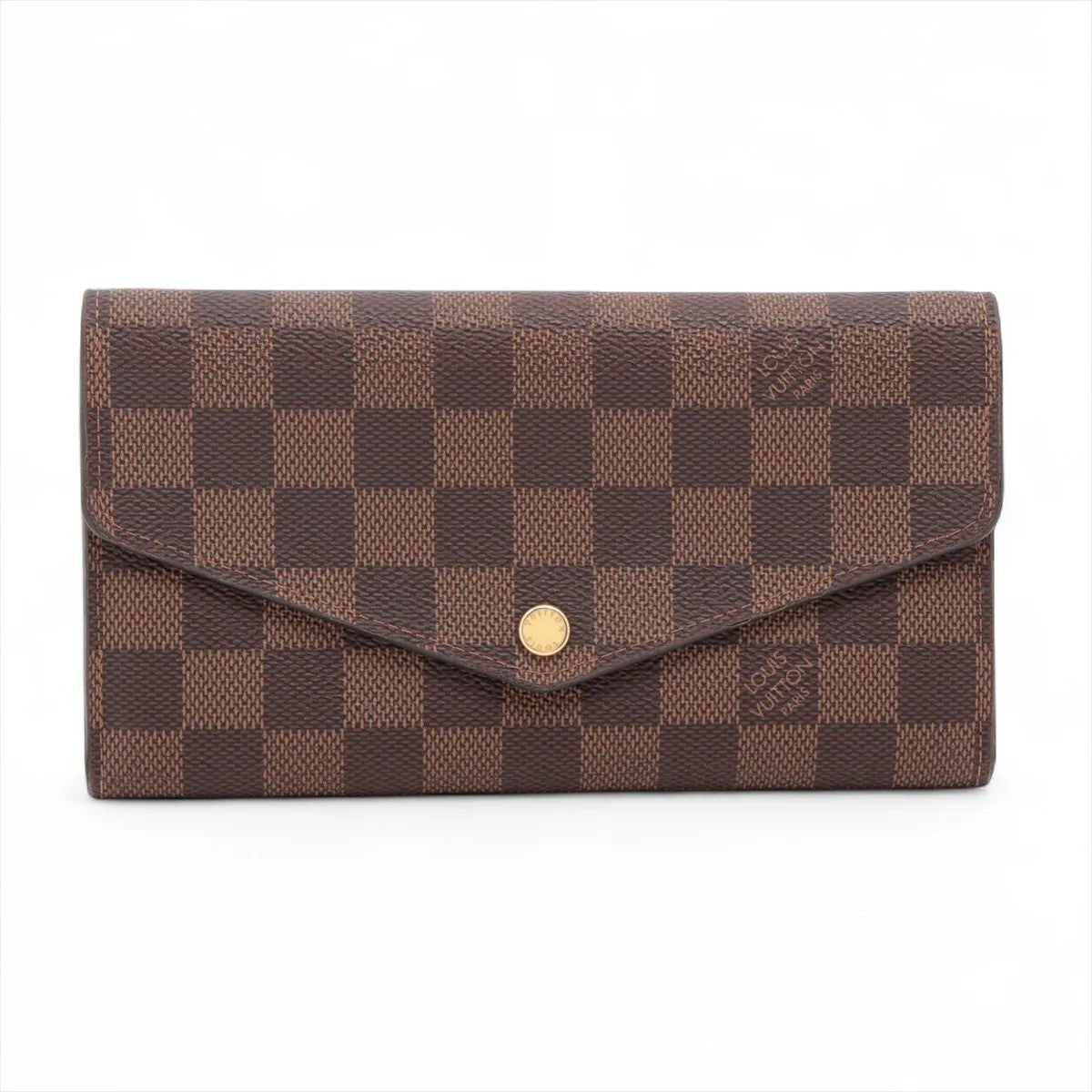 Pre Owned Louis Vuitton Damier Rose Ballerine Canvas Sarah Wallet
