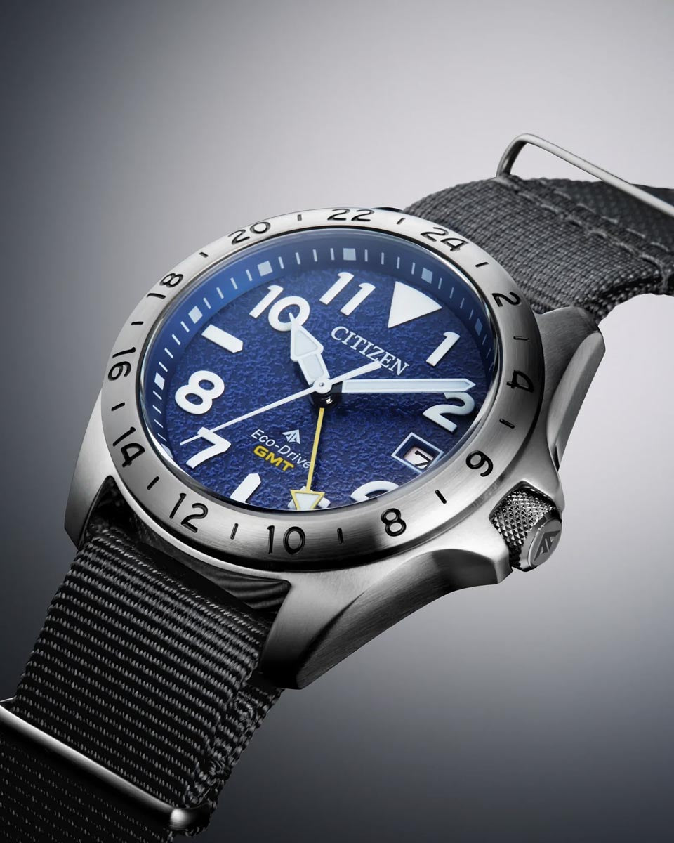 Citizen Promaster Land Watch with Blue Dial and Grey Nylon Strap