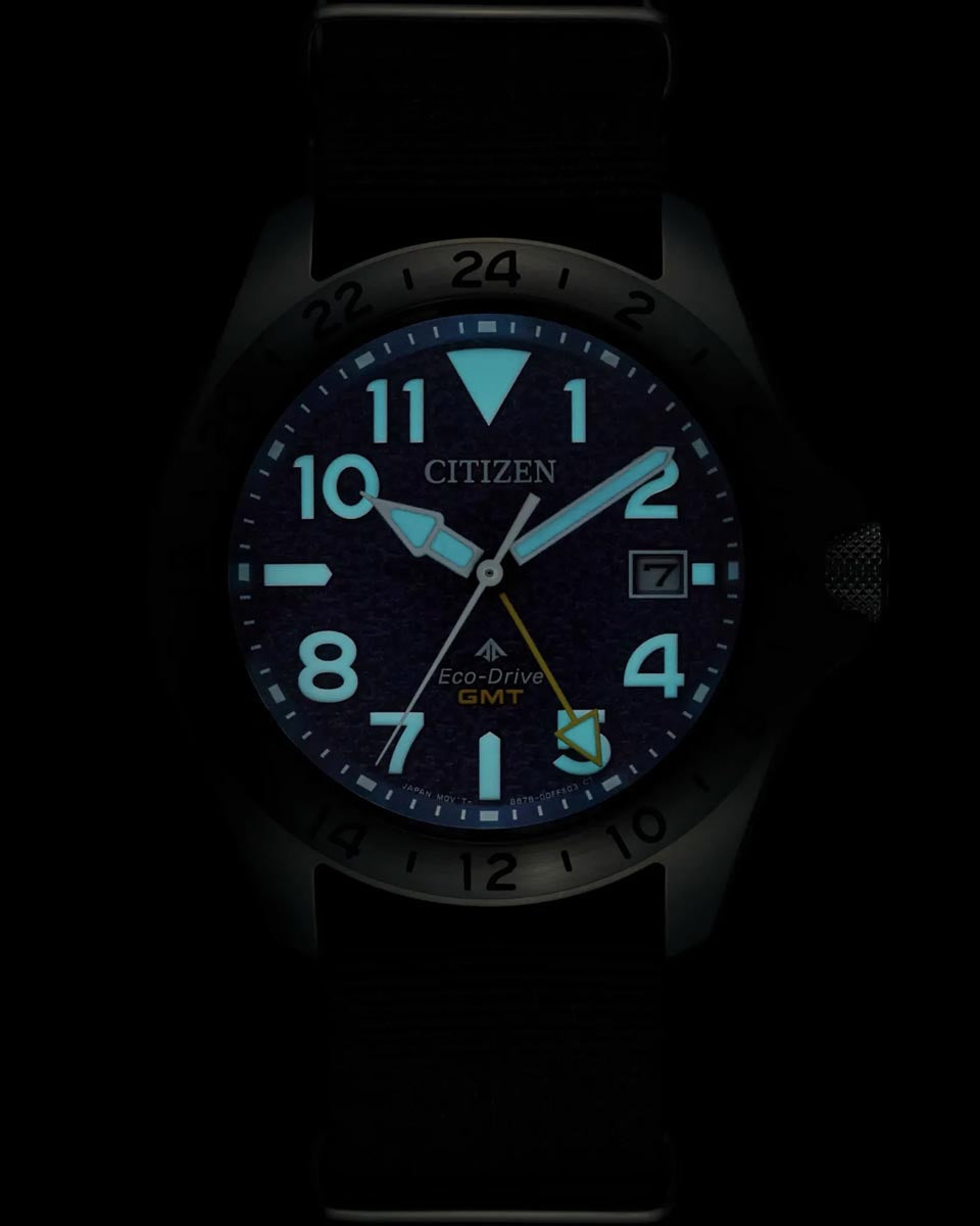 Citizen Promaster Land Watch with Blue Dial and Grey Nylon Strap (40mm and eco drive movement)