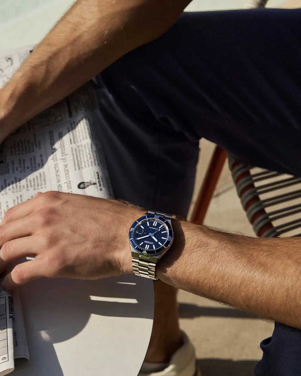 Citizen Tsuyosa Shore Watch with Blue Dial and Stainless Steel
