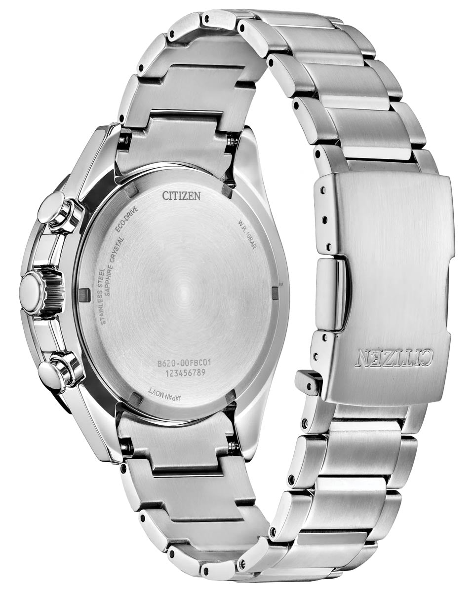 Citizen Endeavor Watch with White Dial and Stainless Steel Bracelet (43mm and eco drive movement)