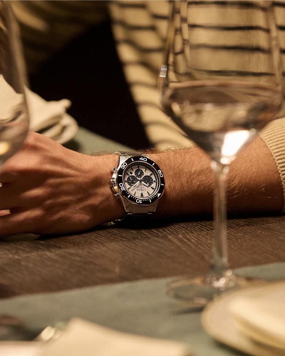 Citizen Endeavor Watch with White Dial and Stainless Steel Bracelet (43mm and eco drive movement)