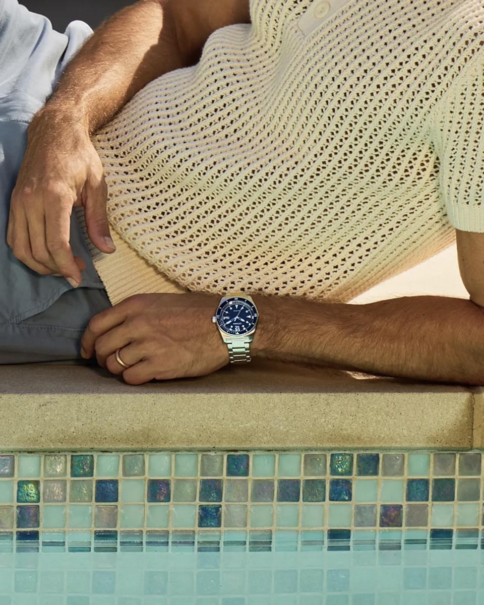 Citizen Terra Force Watch with Blue Dial and Stainless Steel Bracelet (43mm and eco drive movement)