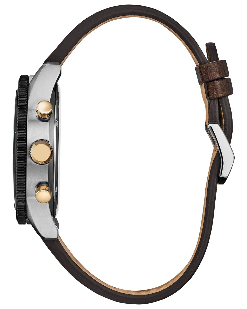 Citizen Terra Force Watch with Brown Dial and Brown Leather Strap (43mm and eco drive movement)