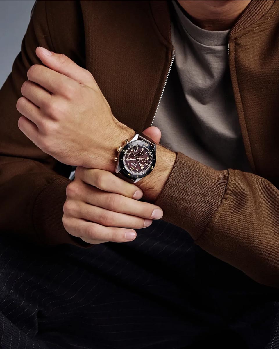 Citizen Terra Force Watch with Brown Dial and Brown Leather Strap (43mm and eco drive movement)