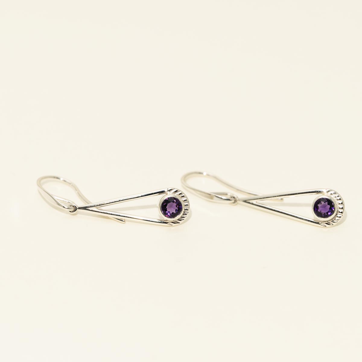 E.L. Designs Teardrop Amethyst Earrings in Sterling Silver