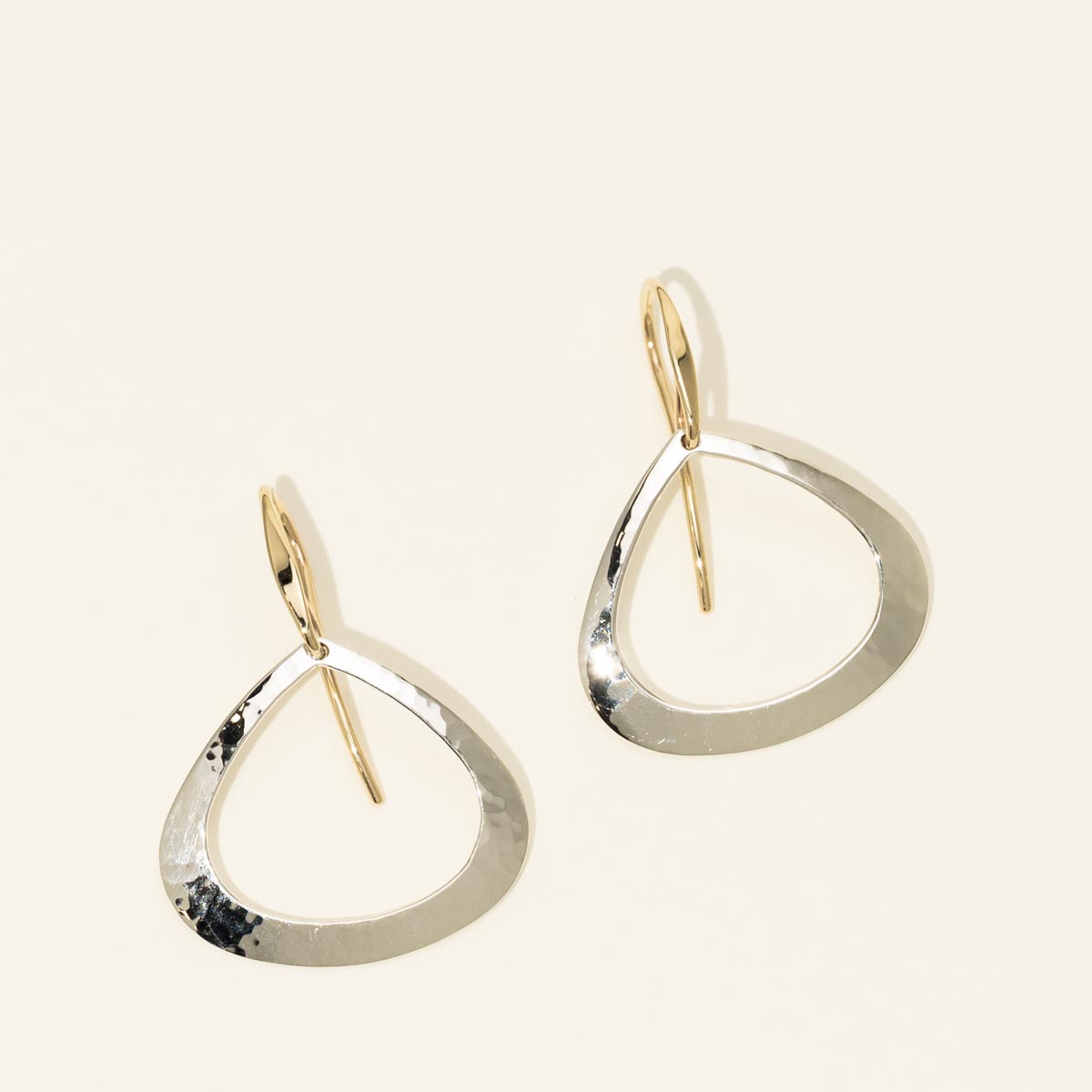 E.L. Designs Fancy Drop Earrings in Sterling Silver and 14kt Yellow Gold