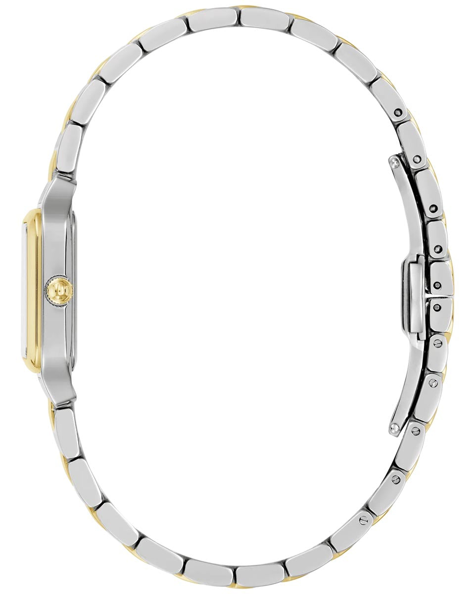 Bulova Sutton Watch with White Dial and Two Toned Stainless Steel Bracelet (23mm and quartz movement)