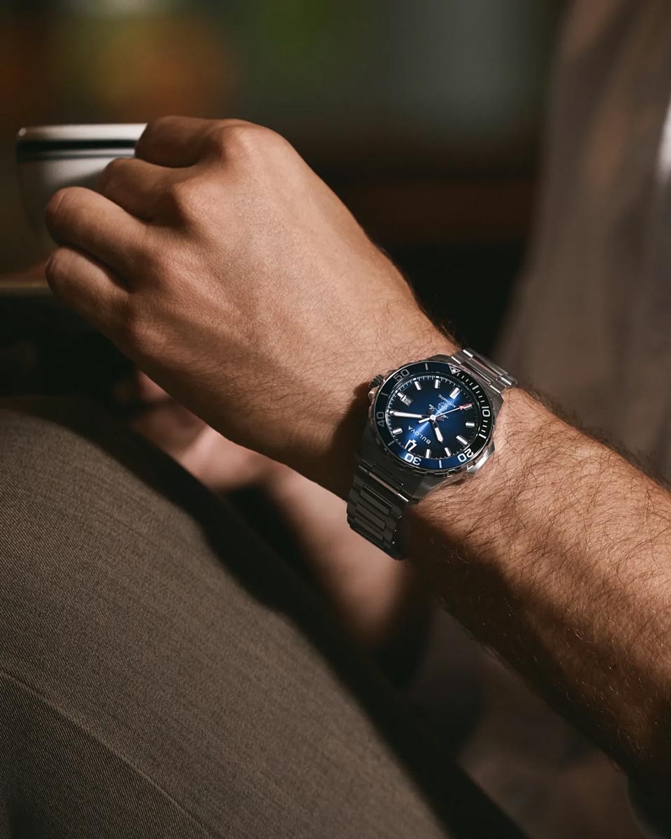 Bulova Marine Star Watch with Blue Dial and Stainless Steel Bracelet (41mm and automatic movement)