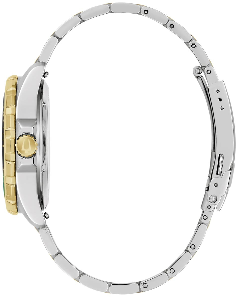 Bulova Marine Star Watch with Green Dial and Two Toned Stainless Steel Bracelet (41mm and automatic movement)