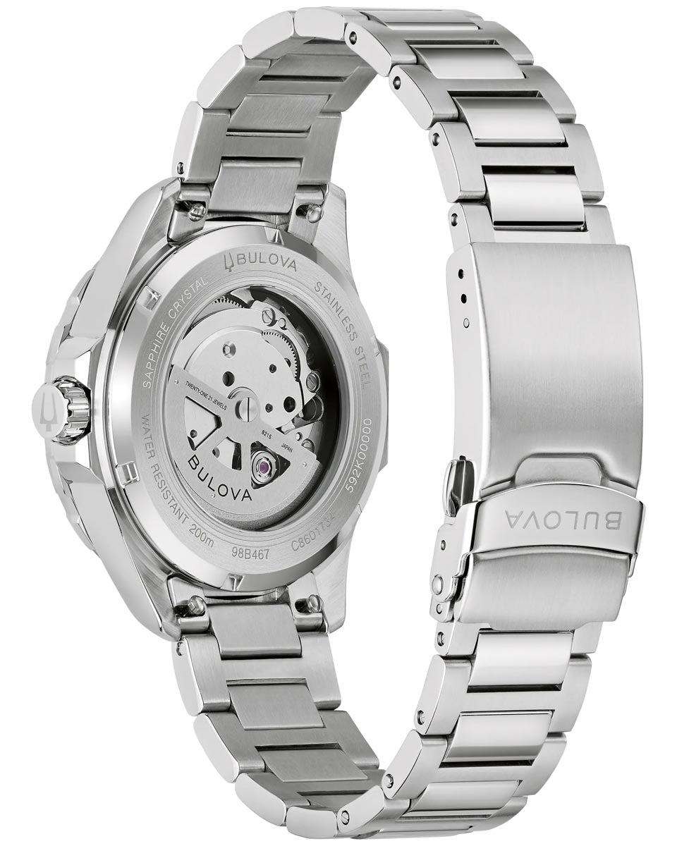 Bulova Marine Star Watch with Green Dial and Two Toned Stainless Steel Bracelet (41mm and automatic movement)