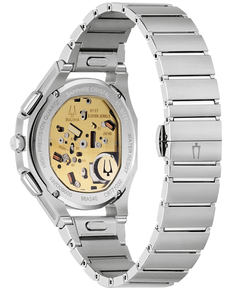 Bulova Curv 10th Anniversary Edition Watch with Brown Dial and Stainless Steel Bracelet (41.5mm and quartz movement)