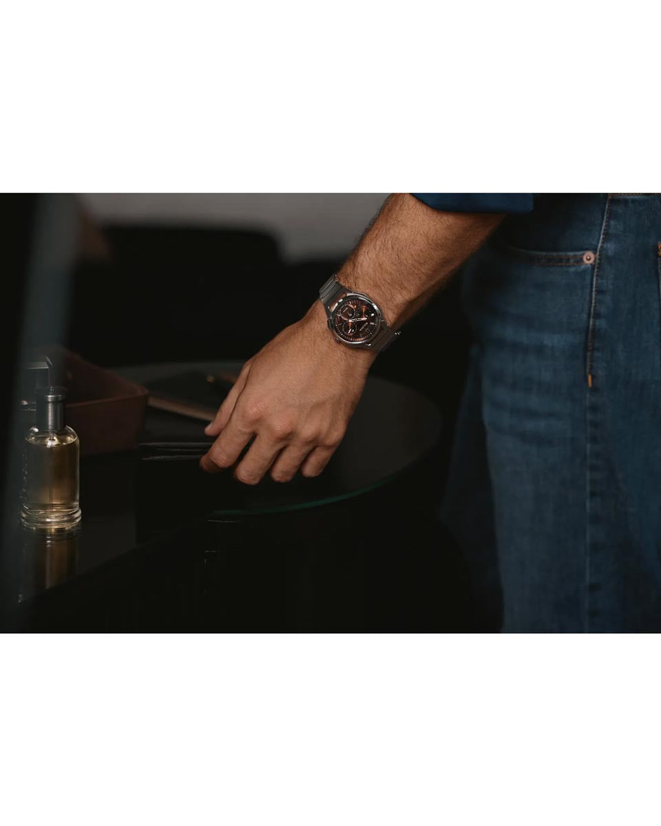 Bulova Curv 10th Anniversary Edition Watch with Brown Dial and Stainless Steel Bracelet (41.5mm and quartz movement)
