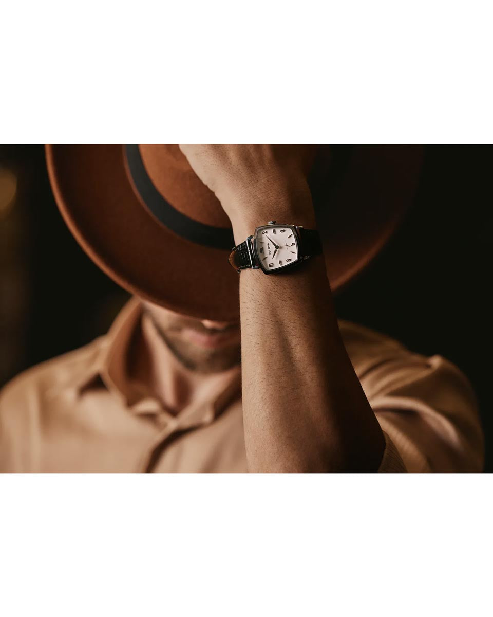 Bulova Frank Sinatra Ive Got You Under My Skin Watch with White Dial and Black Leather Strap (35mm and quartz movement)