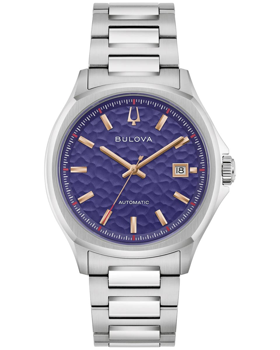 Bulova Tony Bennet Watch with Purple Dial and Stainless Steel Bracelet (39mm and automatic movement)