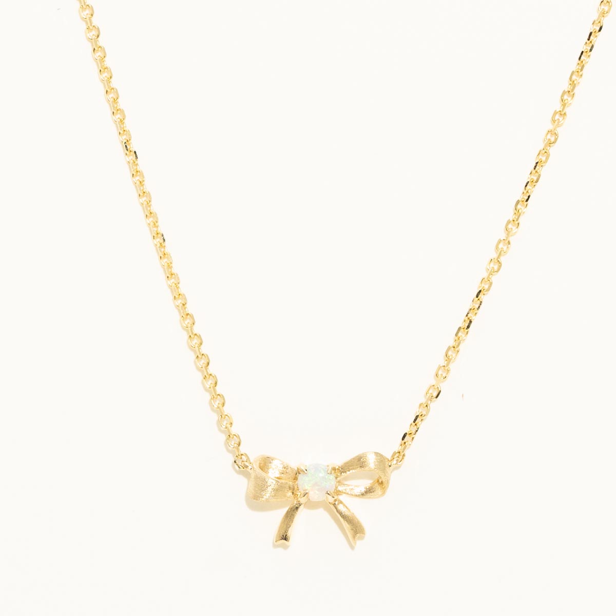 Parlé Australian Opal Bow Necklace in 14kt Yellow Gold