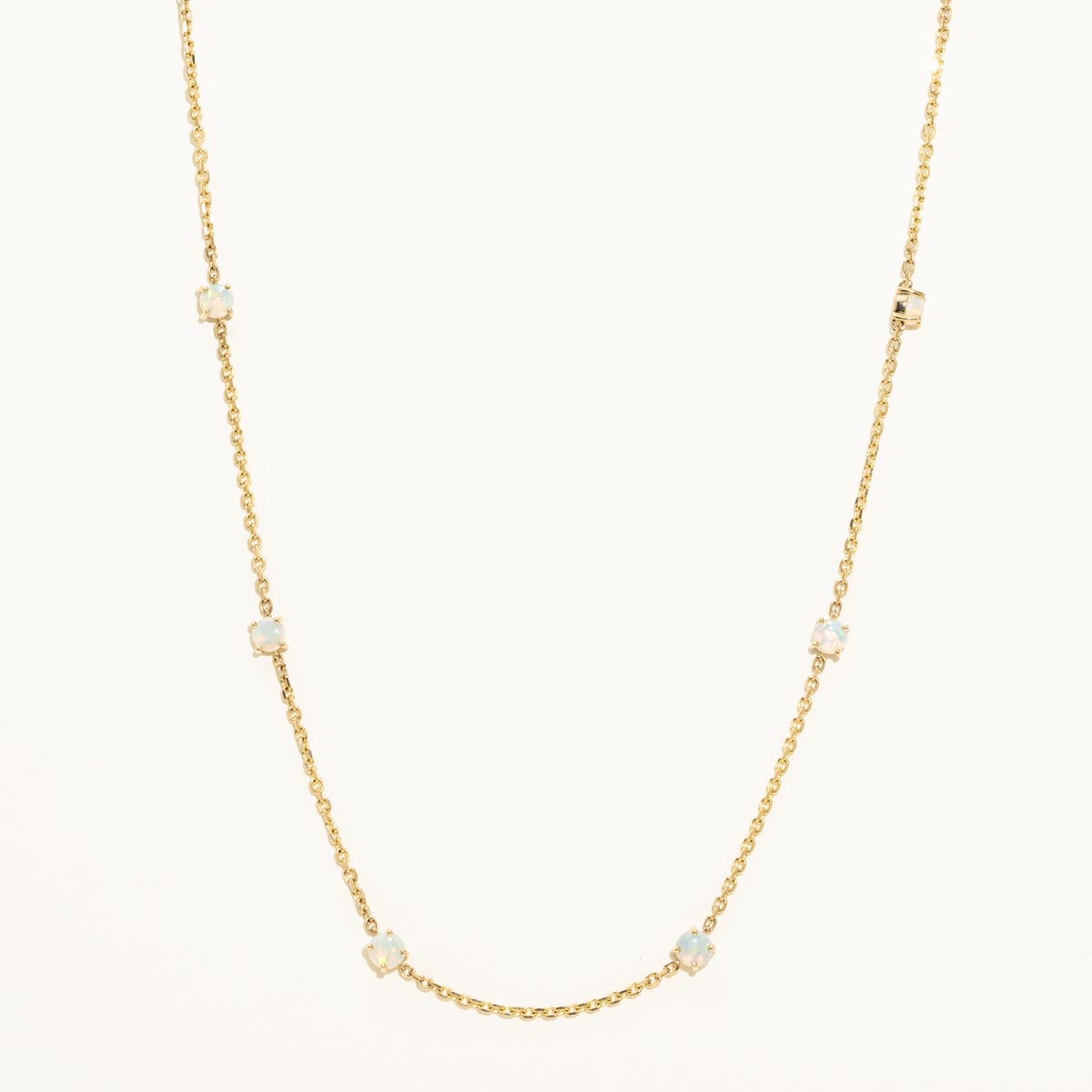 Parlé Australian Opal Station Necklace in 14kt Yellow Gold