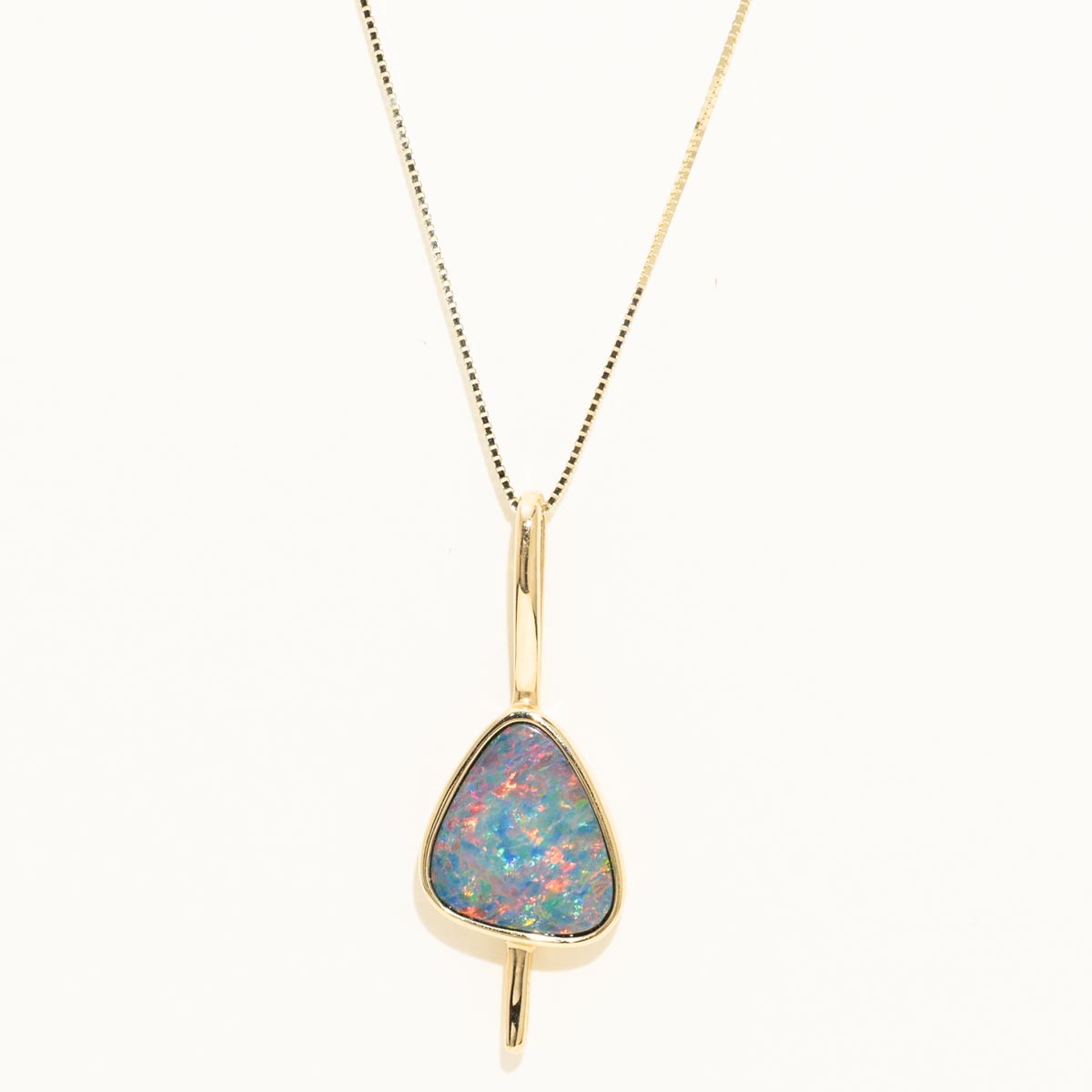 Parlé Australian Opal Doublet Necklace in 14kt Yellow Gold