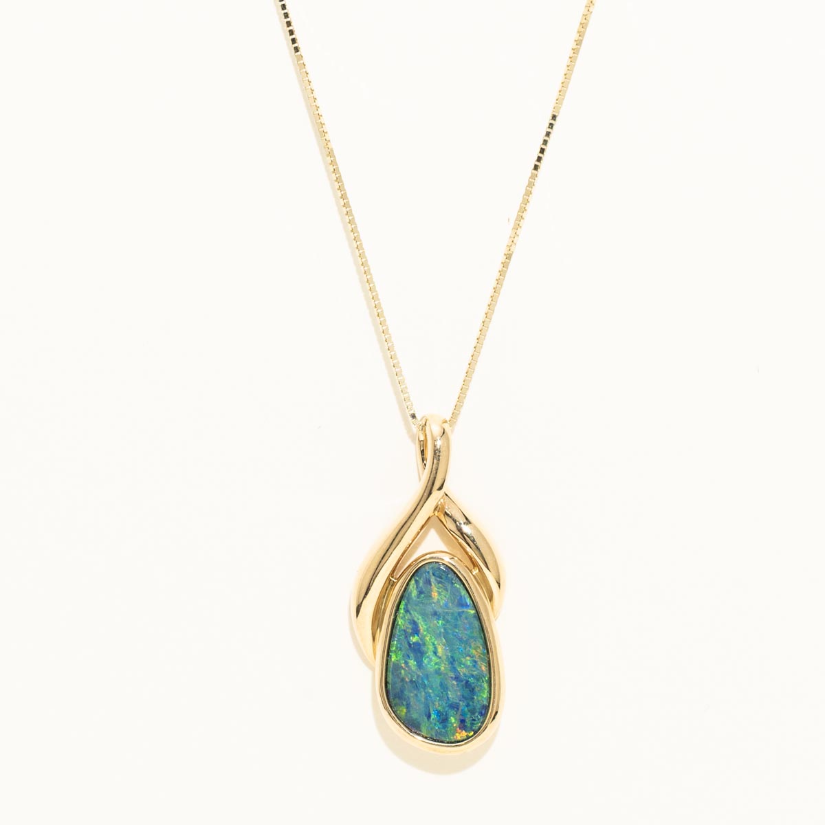 Parlé Australian Opal Doublet Necklace in 14kt Yellow Gold