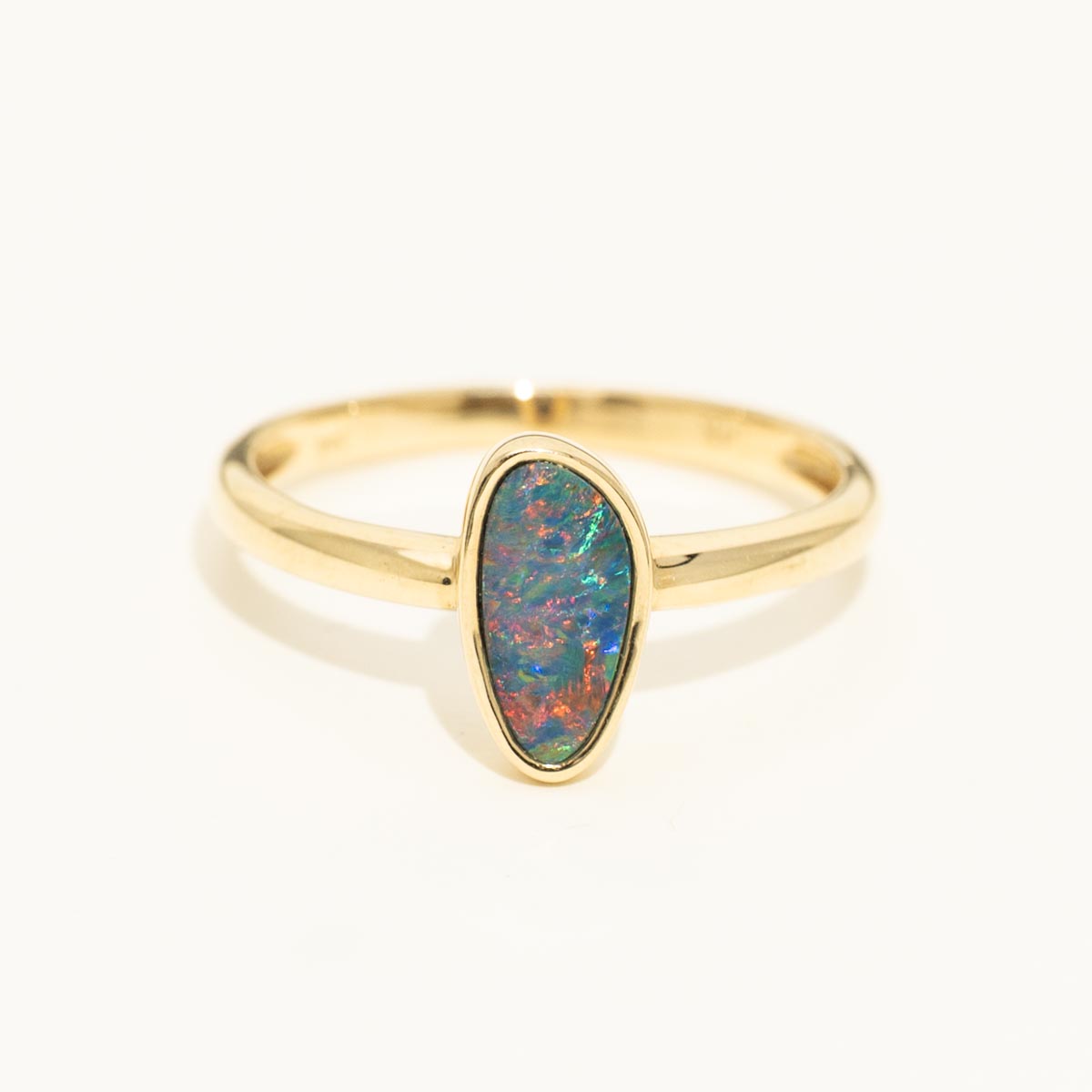 Parlé Australian Opal Doublet Ring in 14kt Yellow Gold