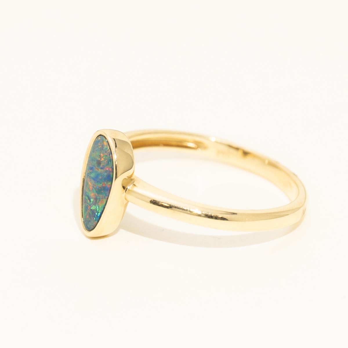 Parlé Australian Opal Doublet Ring in 14kt Yellow Gold