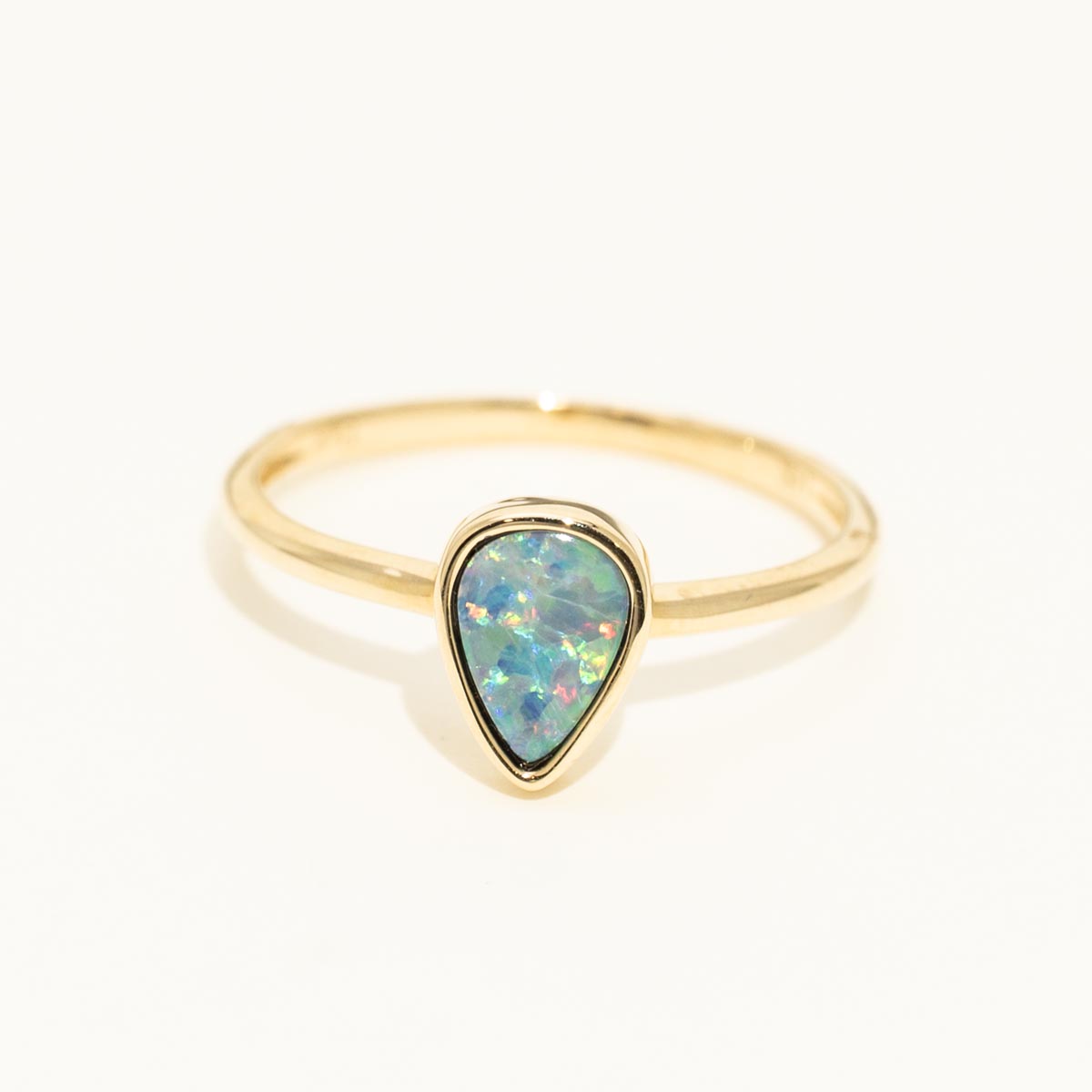 Parlé Australian Opal Doublet Ring in 14kt Yellow Gold