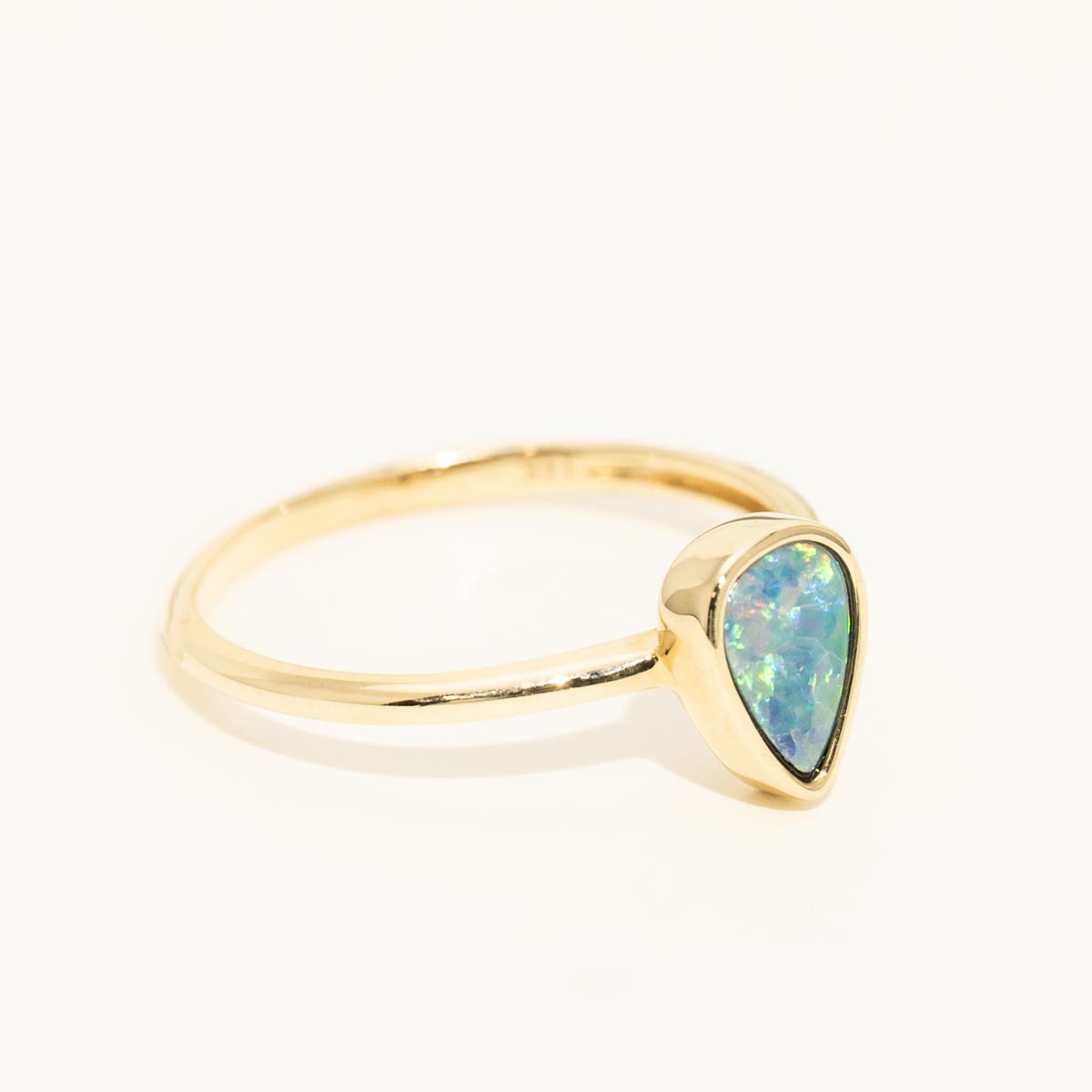 Parlé Australian Opal Doublet Ring in 14kt Yellow Gold