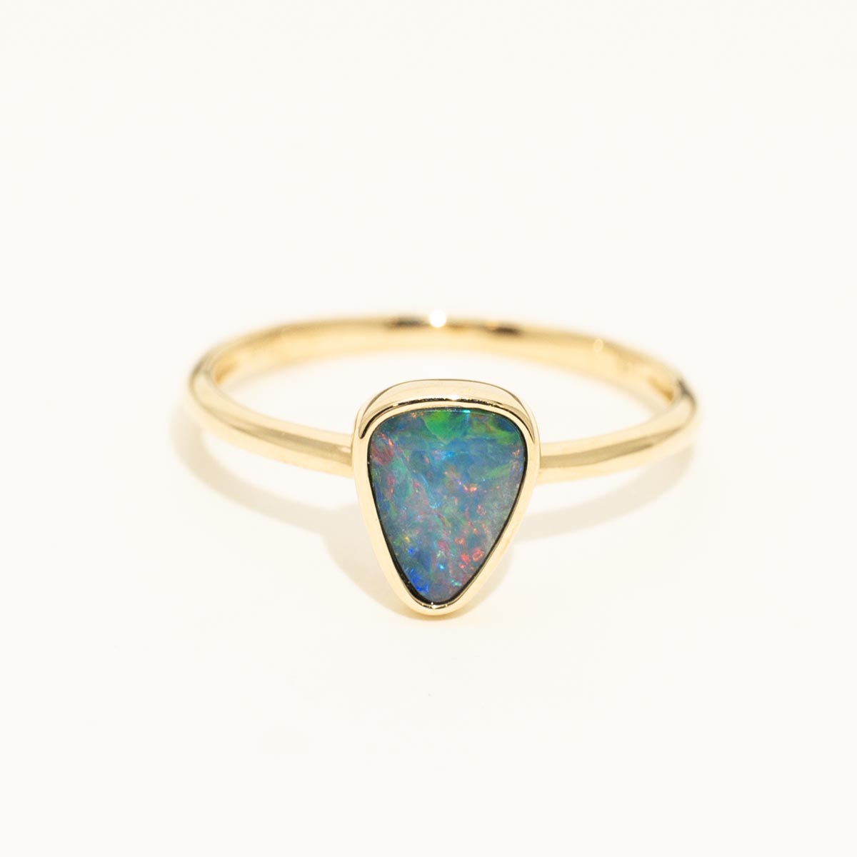 Parlé Australian Opal Doublet Ring in 14kt Yellow Gold