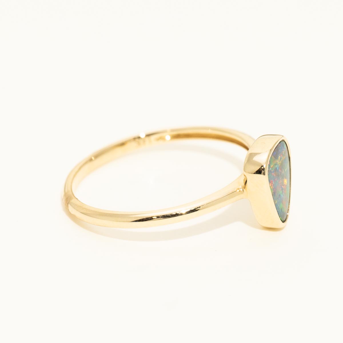 Parlé Australian Opal Doublet Ring in 14kt Yellow Gold