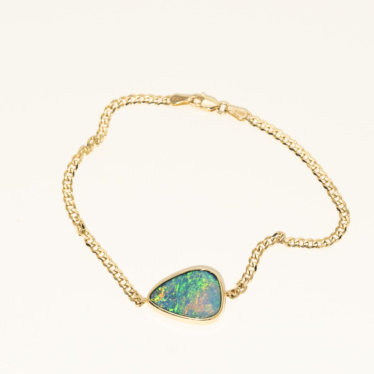 Parlé Australian Opal Doublet Bracelet in 14kt Yellow Gold