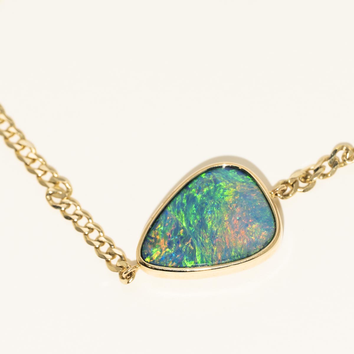 Parlé Australian Opal Doublet Bracelet in 14kt Yellow Gold