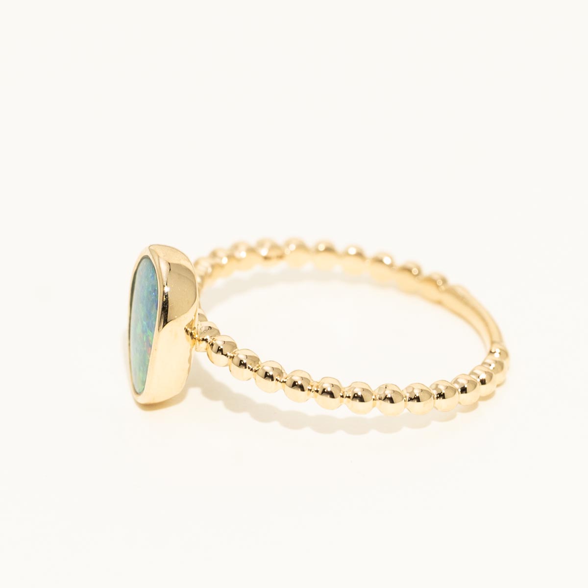 Parlé Australian Opal Doublet Ring in 14kt Yellow Gold