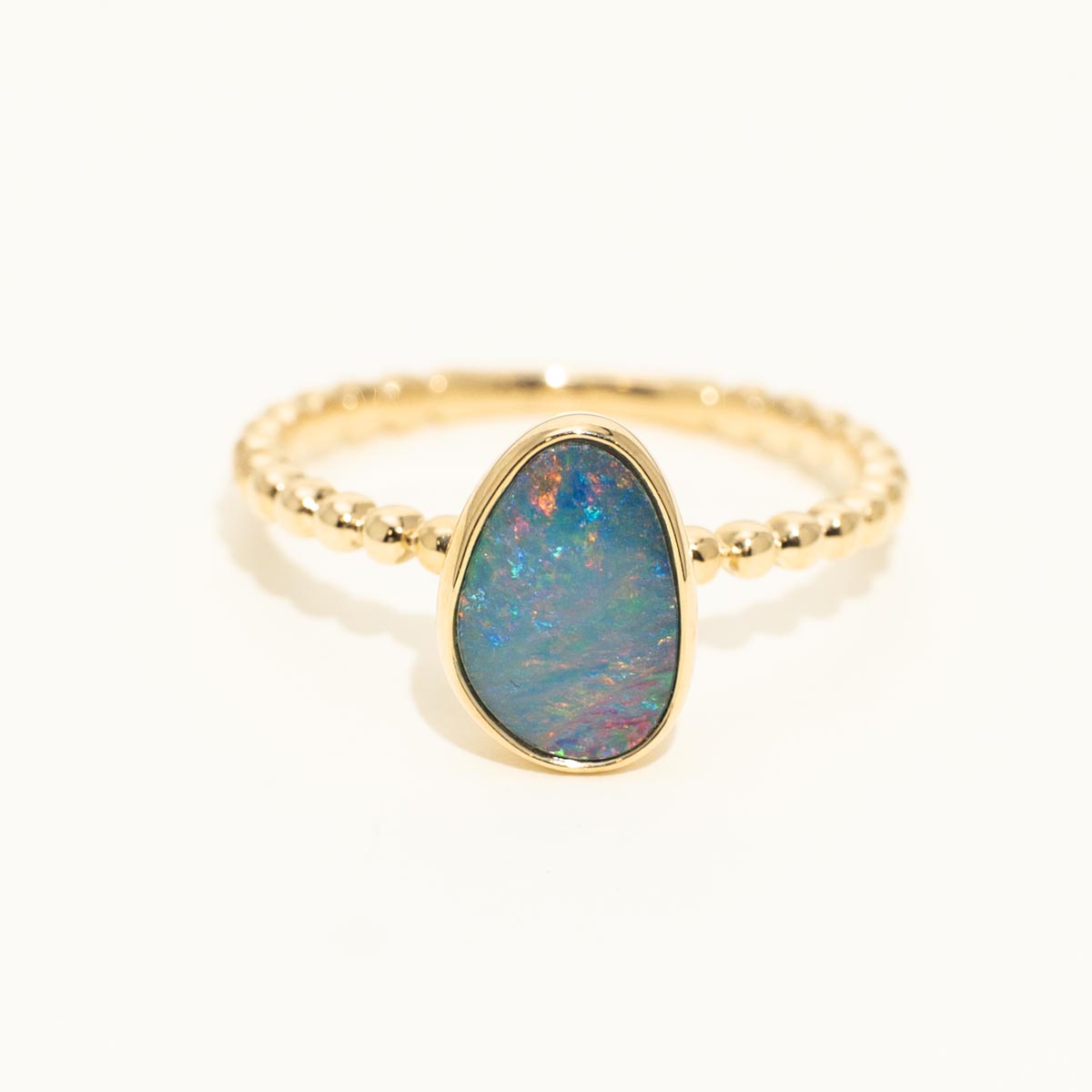 Parlé Australian Opal Doublet Ring in 14kt Yellow Gold