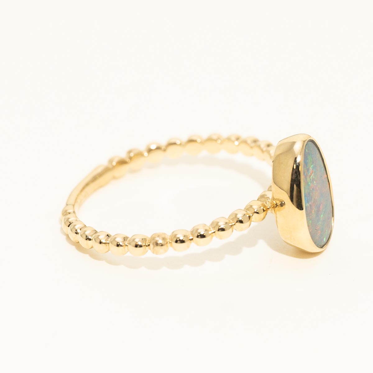 Parlé Australian Opal Doublet Ring in 14kt Yellow Gold