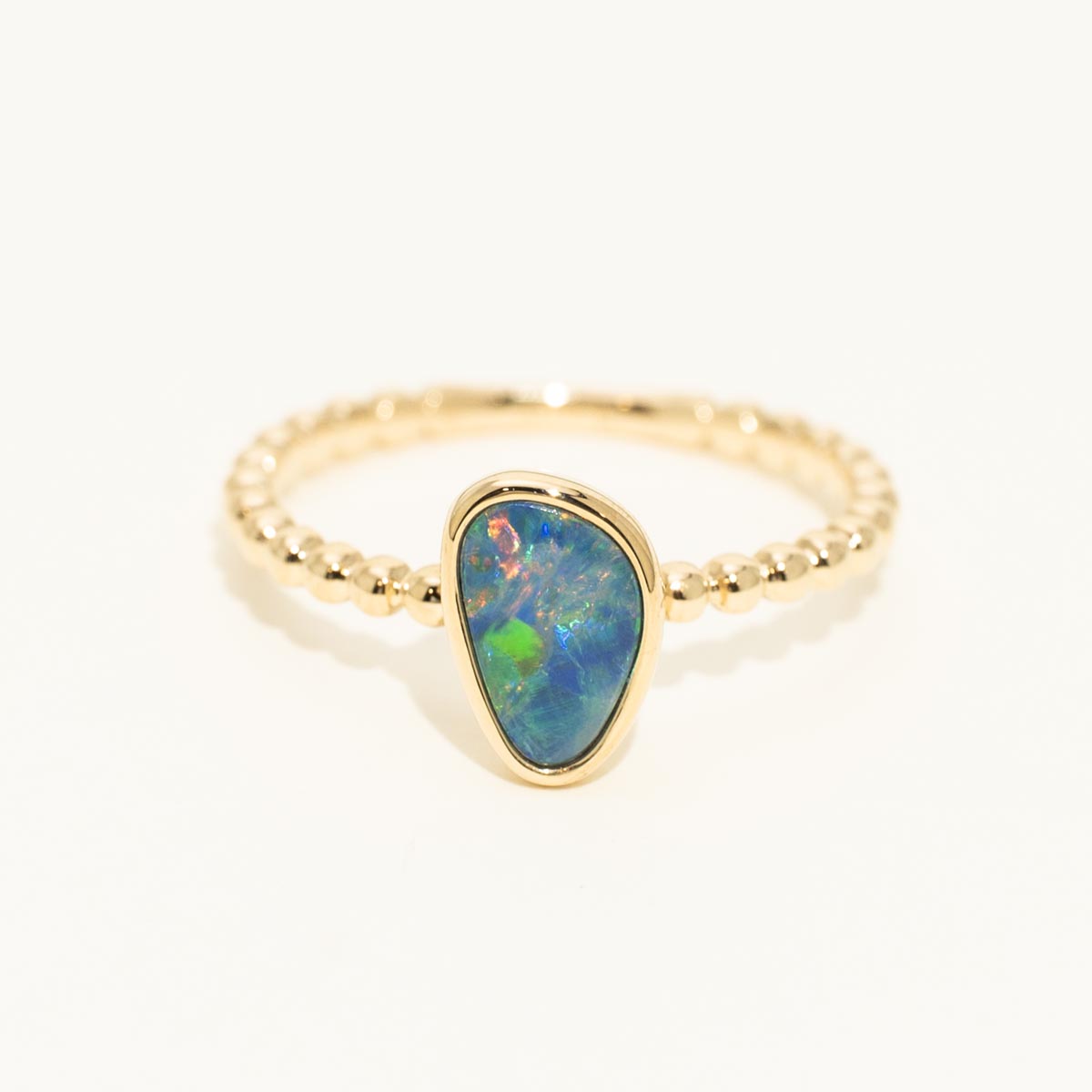 Parlé Australian Opal Doublet Ring in 14kt Yellow Gold