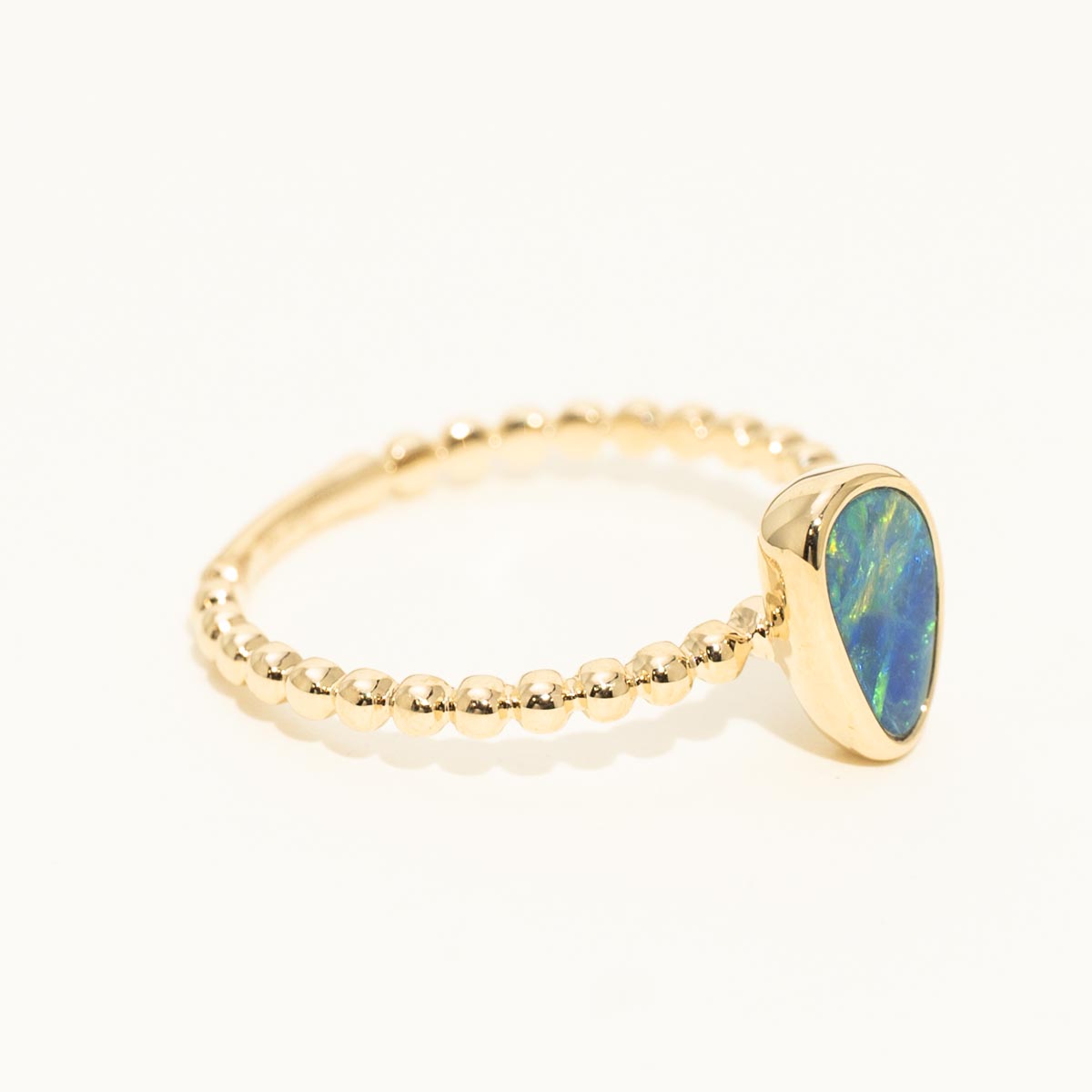 Parlé Australian Opal Doublet Ring in 14kt Yellow Gold