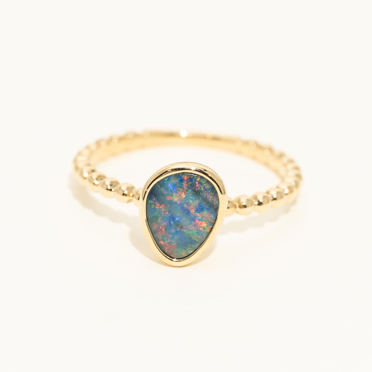 Parlé Australian Opal Doublet Ring in 14kt Yellow Gold