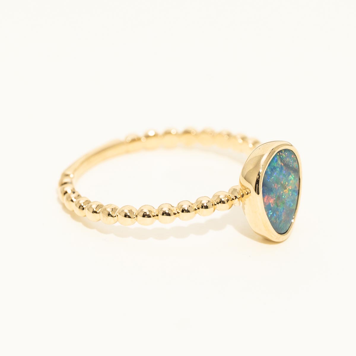 Parlé Australian Opal Doublet Ring in 14kt Yellow Gold