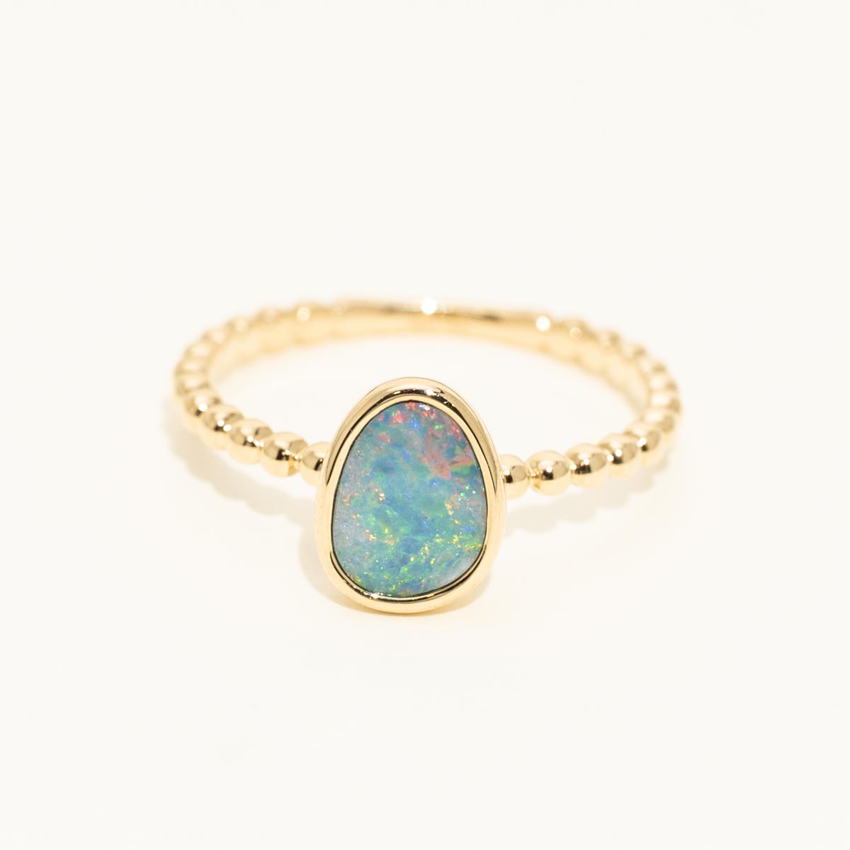 Parlé Australian Opal Doublet Ring in 14kt Yellow Gold