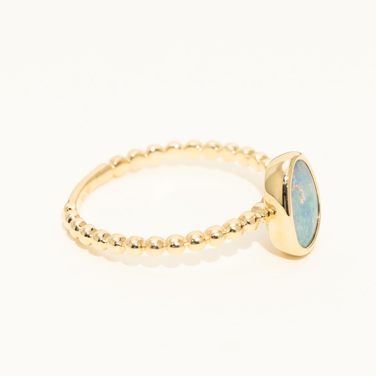 Parlé Australian Opal Doublet Ring in 14kt Yellow Gold