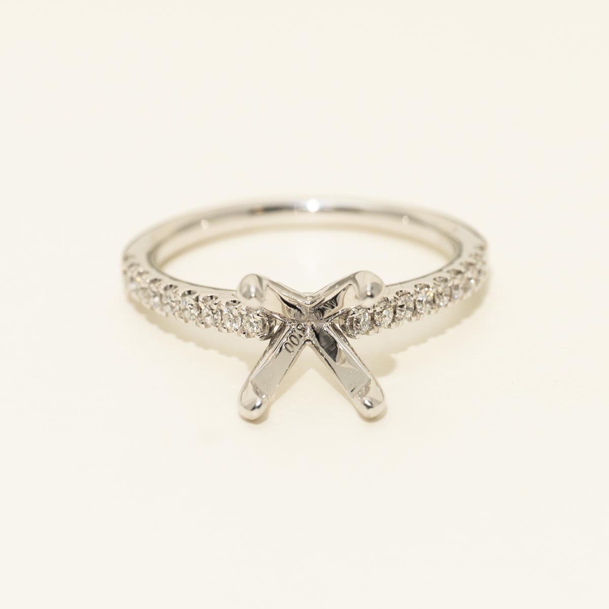 Diamond Engagement Ring Setting in 14kt White Gold (1/4ct tw)