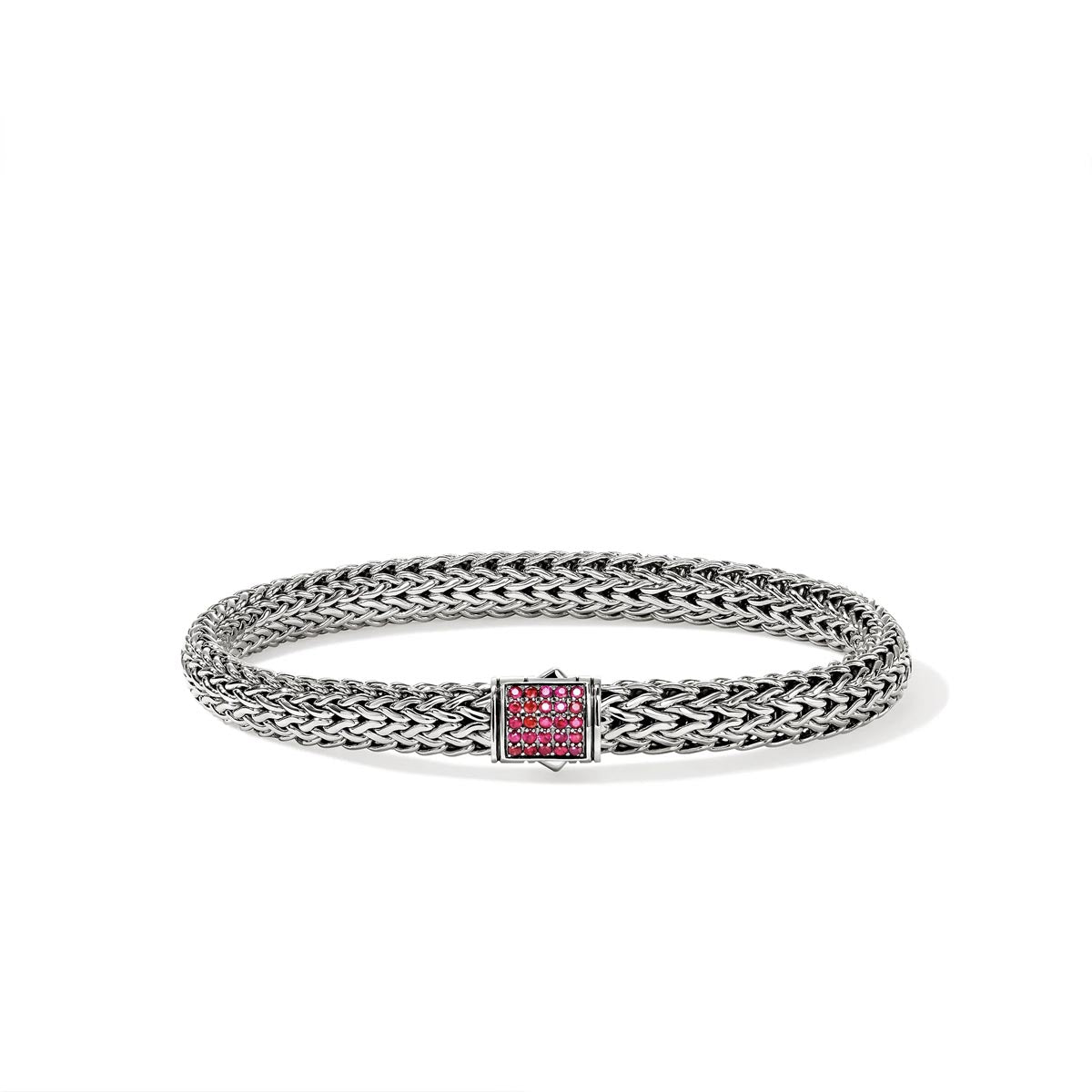 John Hardy Icon Ruby Bracelet in Sterling Silver
