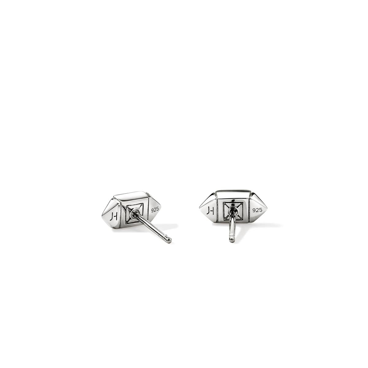 John Hardy Icon Stud Earrings in Sterling Silver with Diamonds (1/7ct tw)