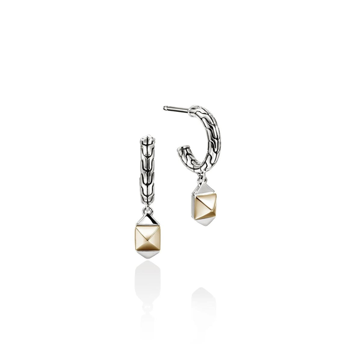 John Hardy Icon Stud Drop Earrings in Sterling Silver and 14kt Yellow Gold