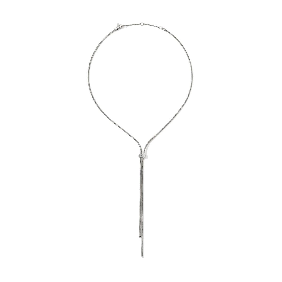 John Hardy Icon Stud Lariat Necklace in Sterling Silver with Diamonds (1/20ct tw)