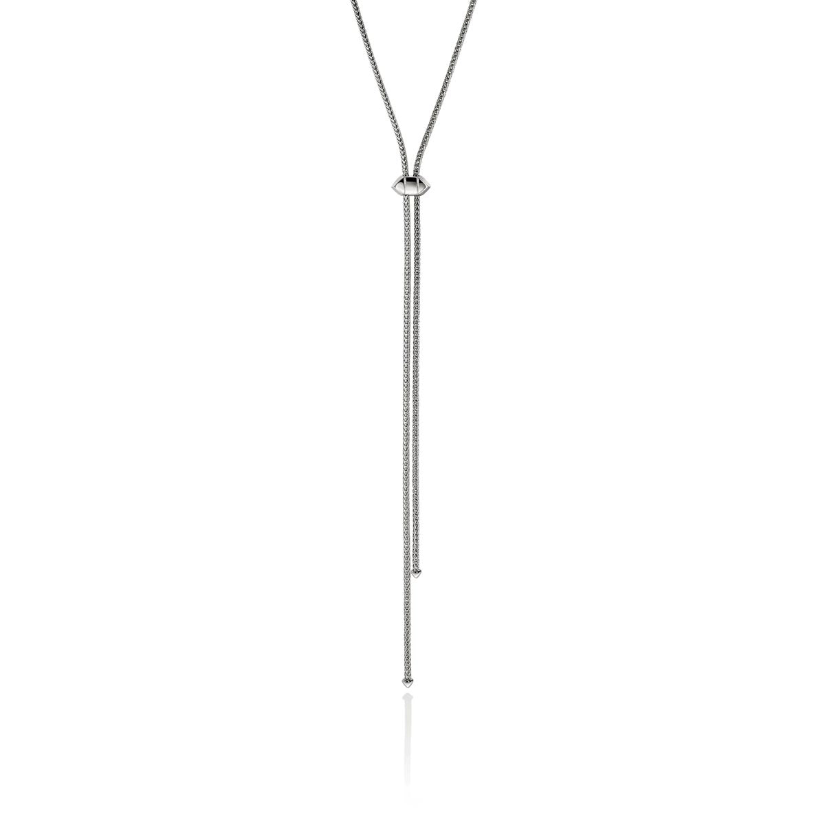 John Hardy Icon Stud Lariat Necklace in Sterling Silver with Diamonds (1/20ct tw)