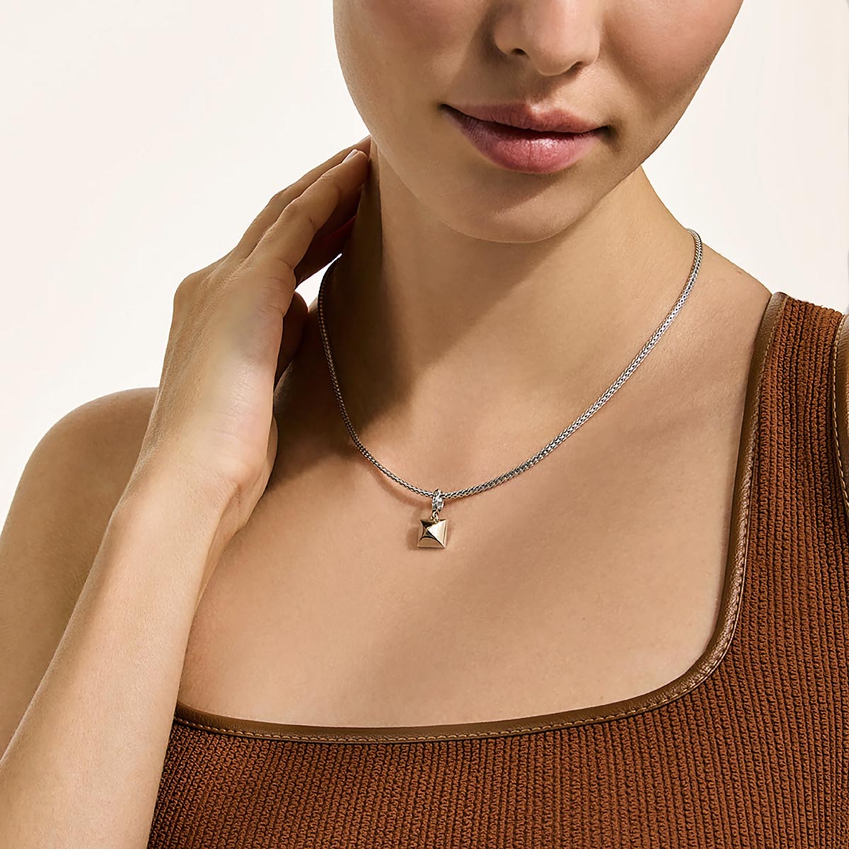 John Hardy Icon Stud Necklace in Sterling Silver and 14kt Yellow Gold