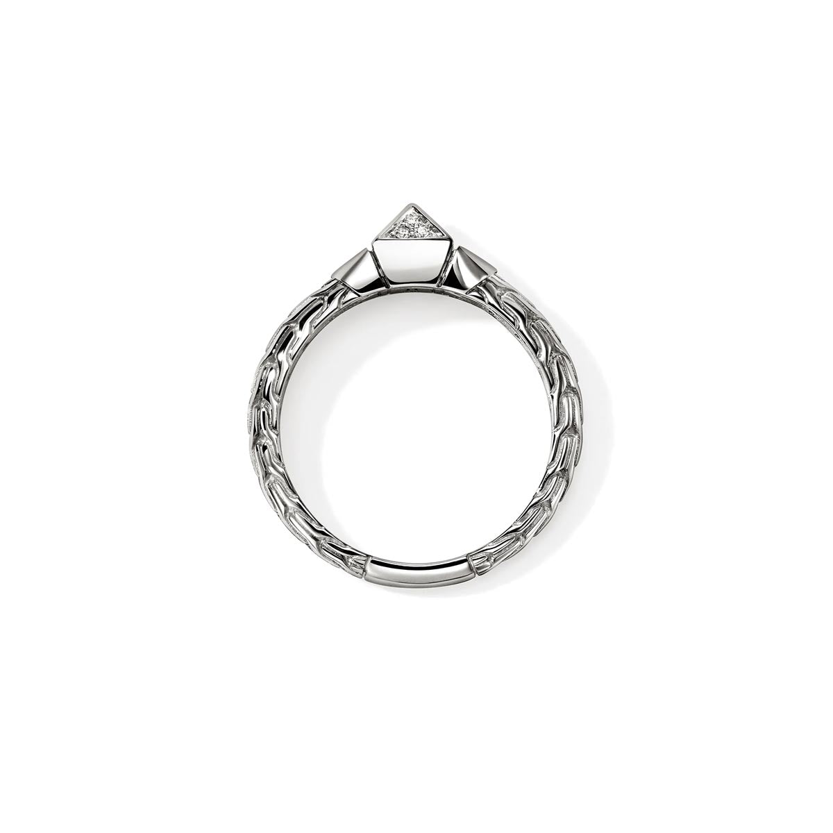 John Hardy Icon Stud Ring in Sterling Silver with Diamonds (1/20ct tw)