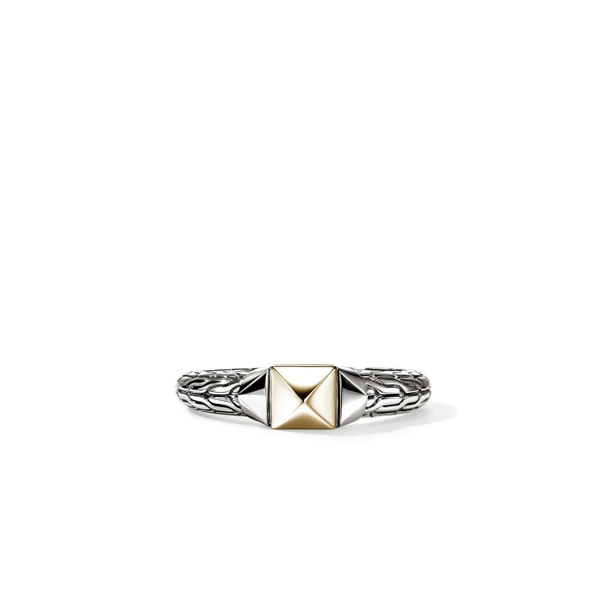 John Hardy Icon Stud Ring in Sterling Silver and 14kt Yellow Gold