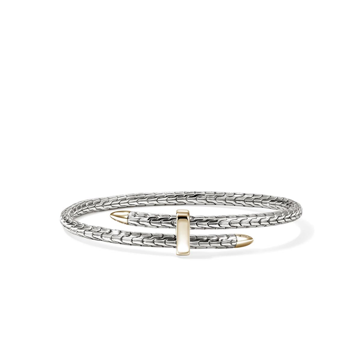 John Hardy Spear Flex Bracelet in Sterling Silver and 14kt Yellow Gold